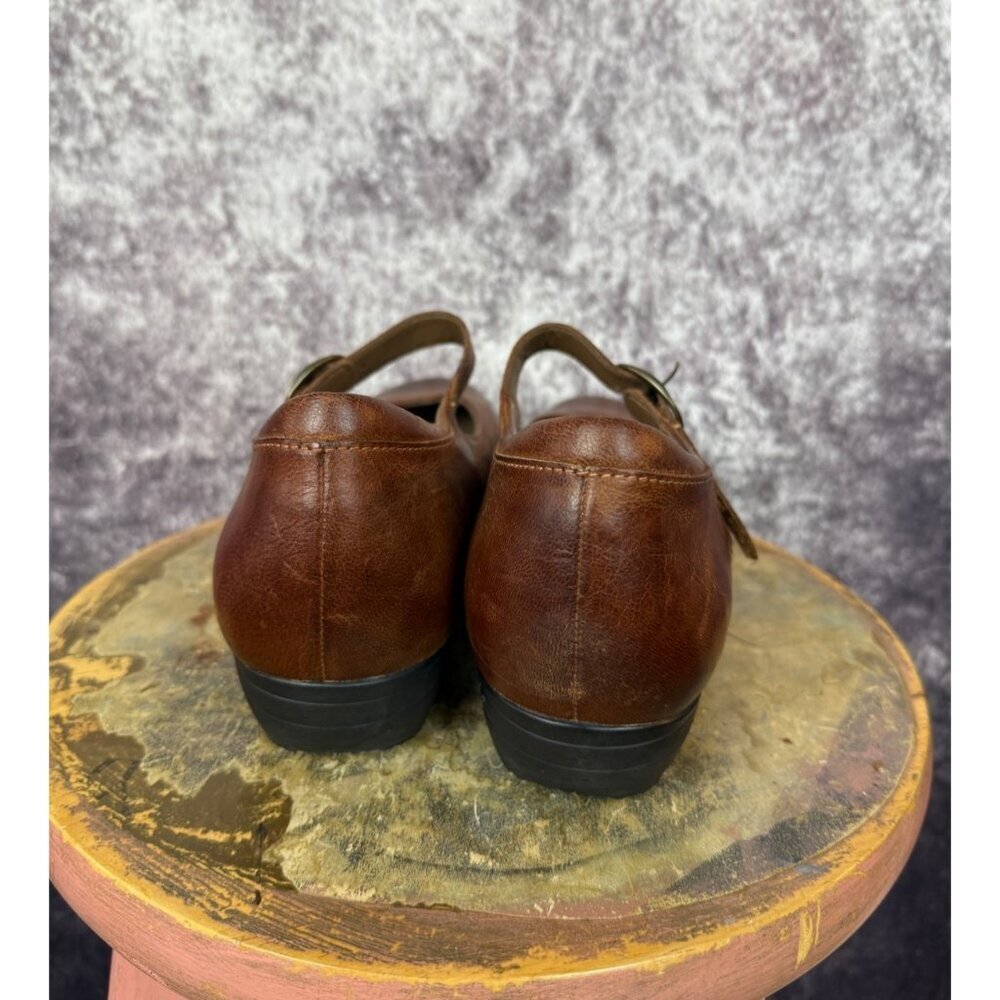 Dansko Womens Mary Jane Shoes 11 EUR 42 Brown Oiled leather Boho Vintage Style - Picture 9 of 14